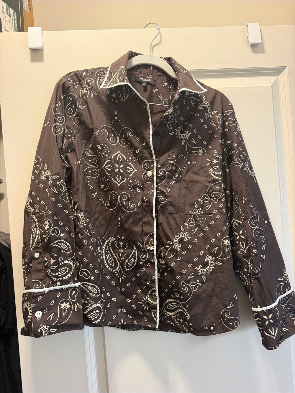 Madewell Bandana Print Button-Up PJ Shirt In Poplin